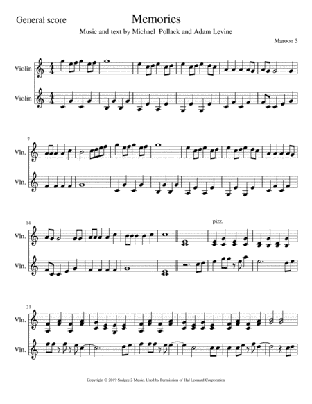 Memories (arr. CoversFor2Violins)