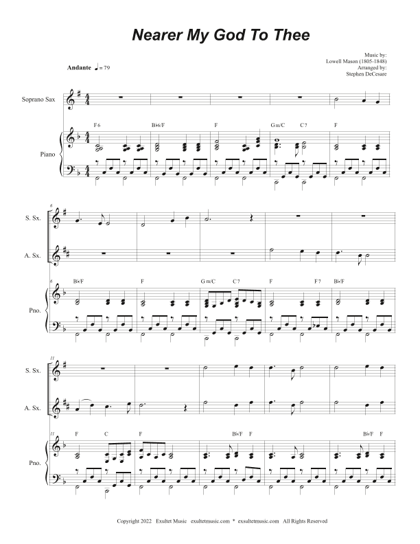 Nearer My God To Thee (Duet for Soprano and Alto Saxophone) (arr. Stephen DeCesare)