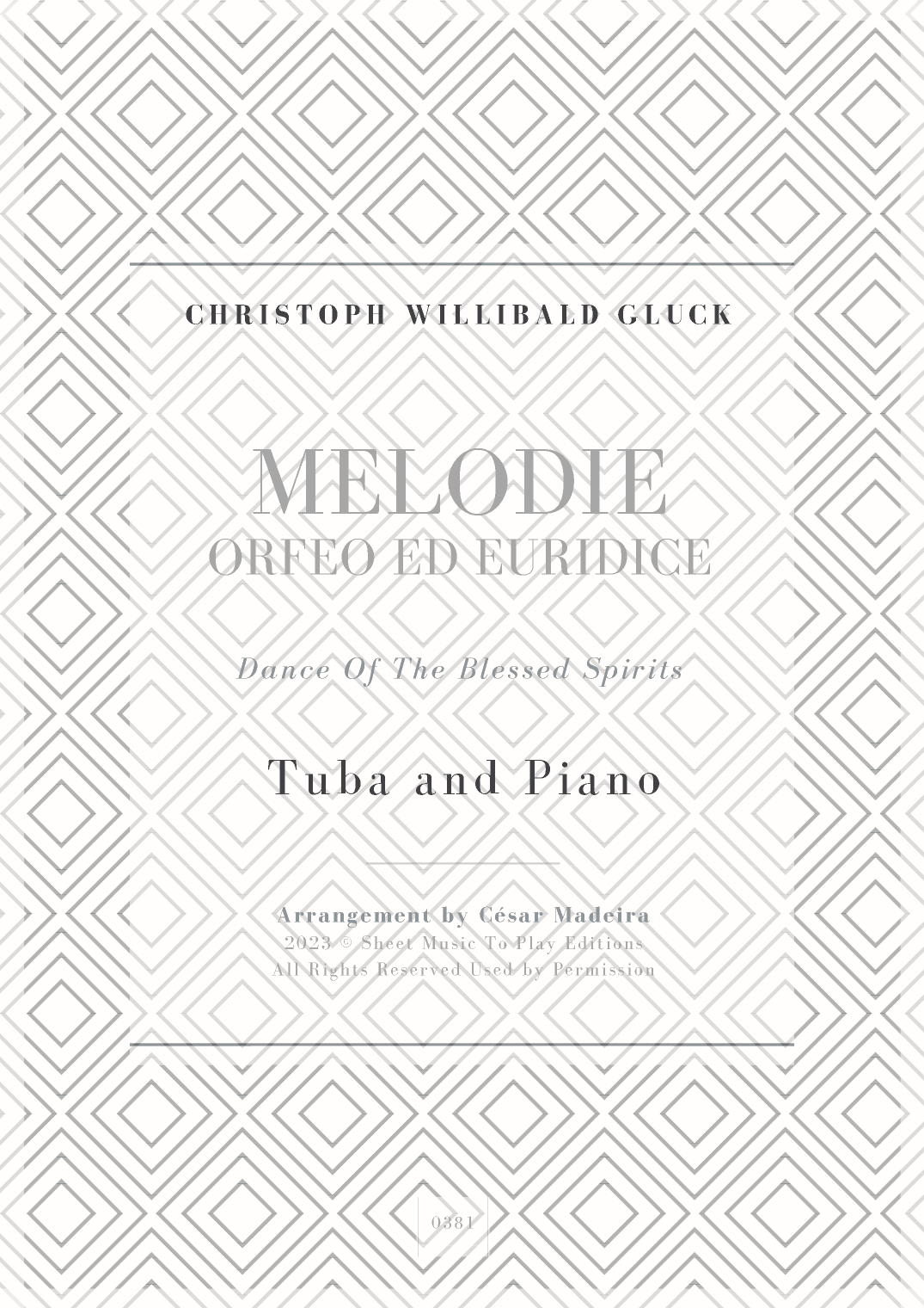 Melodie from Orfeo ed Euridice - Tuba and Piano (Full Score and Parts) (arr. César Madeira)