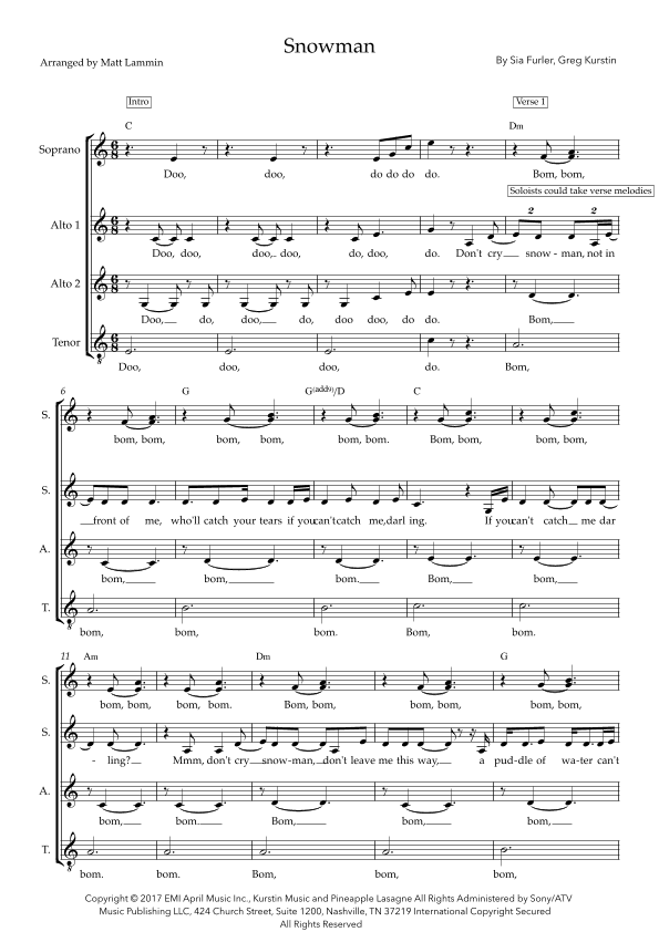 Snowman (arr. Matt Lammin)