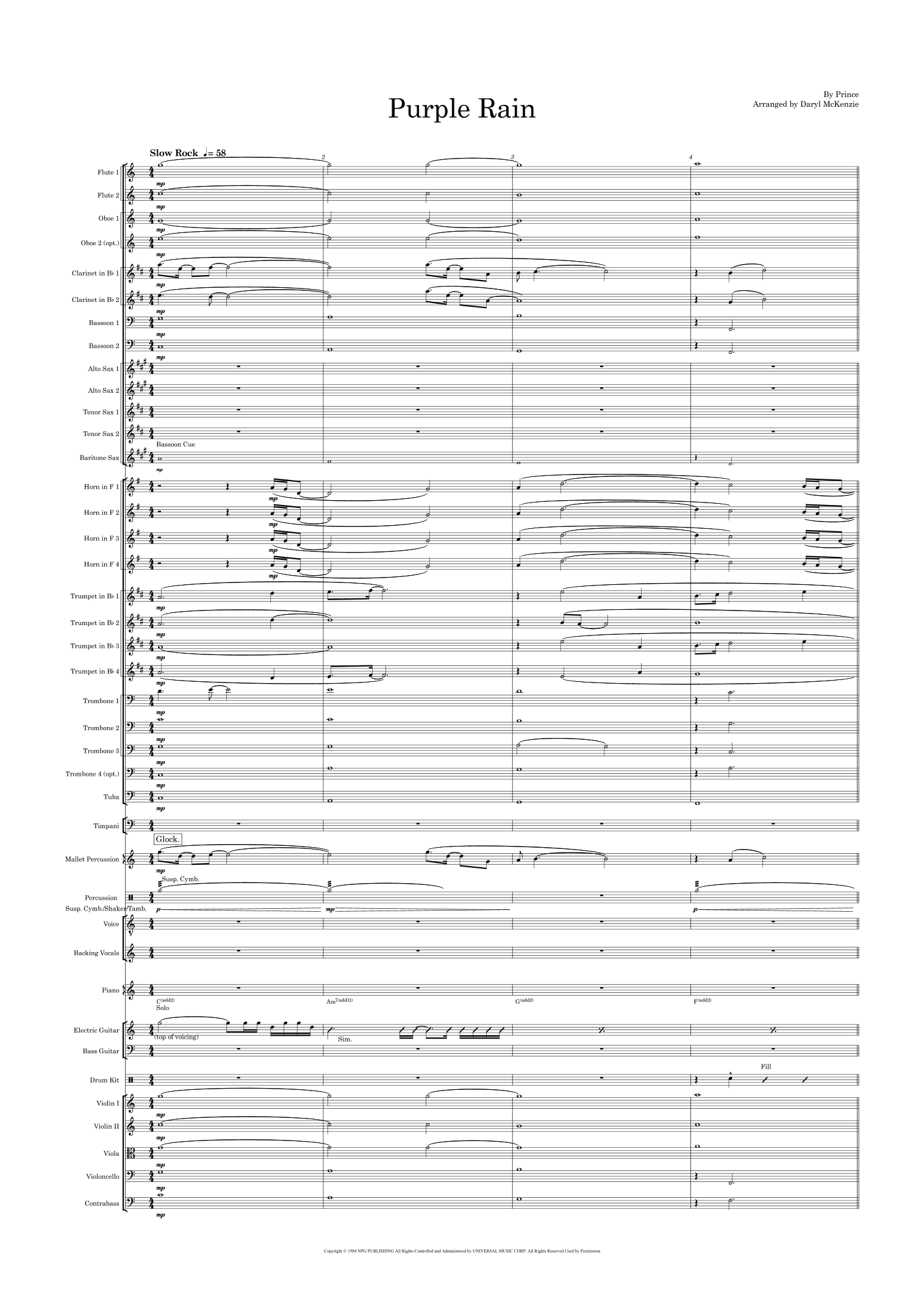 Purple Rain (arr. Daryl McKenzie)