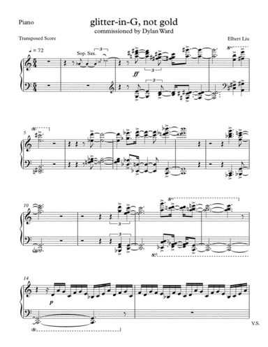 glitter-in-G, not gold for Alto Saxophone, Tenor Saxophone and Piano - Piano Part