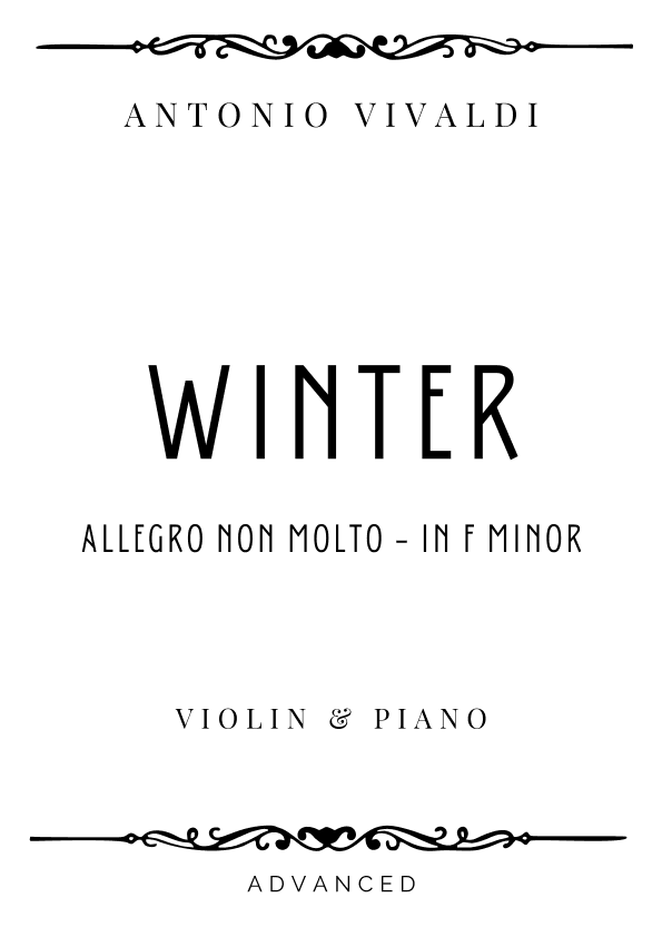 Vivaldi - Allegro non molto from Winter (The Four Seasons) in F Minor - Advanced (arr. Piacere Music Sheets)