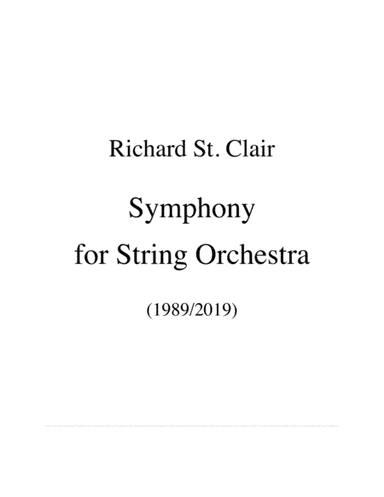 SYMPHONY FOR STRING ORCHESTRA (Score and Parts)