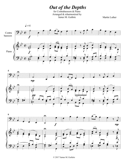 Luther: Out of the Depths for Contrabassoon & Piano (arr. James M. Guthrie, ASCAP)