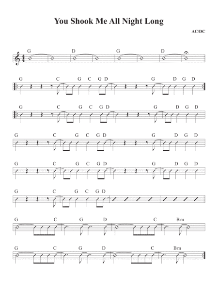 You Shook Me All Night Long (arr. David M Fagnant)