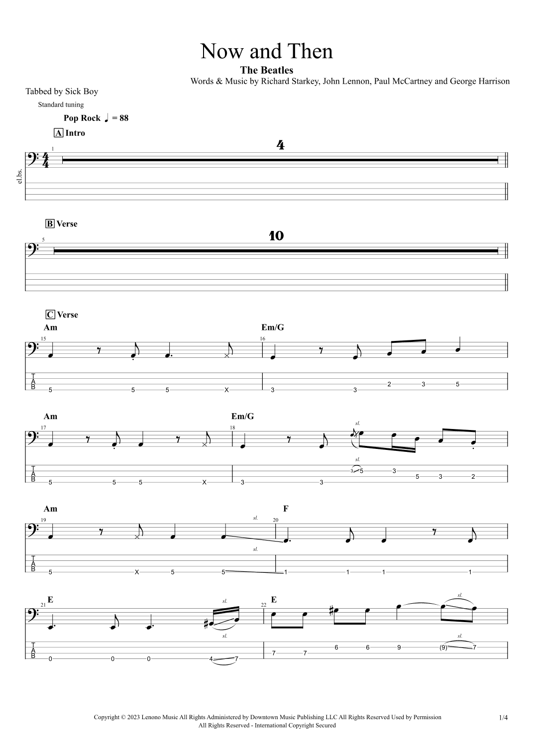 Now And Then (arr. Sick Boy)