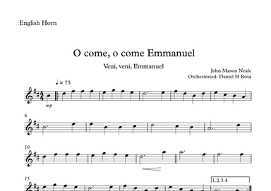 O come, o come Emmanuel - Veni, veni Emmanuel - Christmas Carol - English Horn (arr. Daniel H Rosa)
