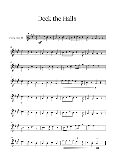 Deck the Halls (for Trumpet) (arr. Cadenza Editions)