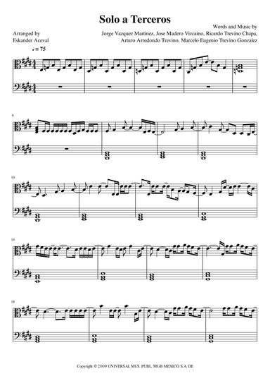 Solo A Terceros (arr. Eskander Aceval)