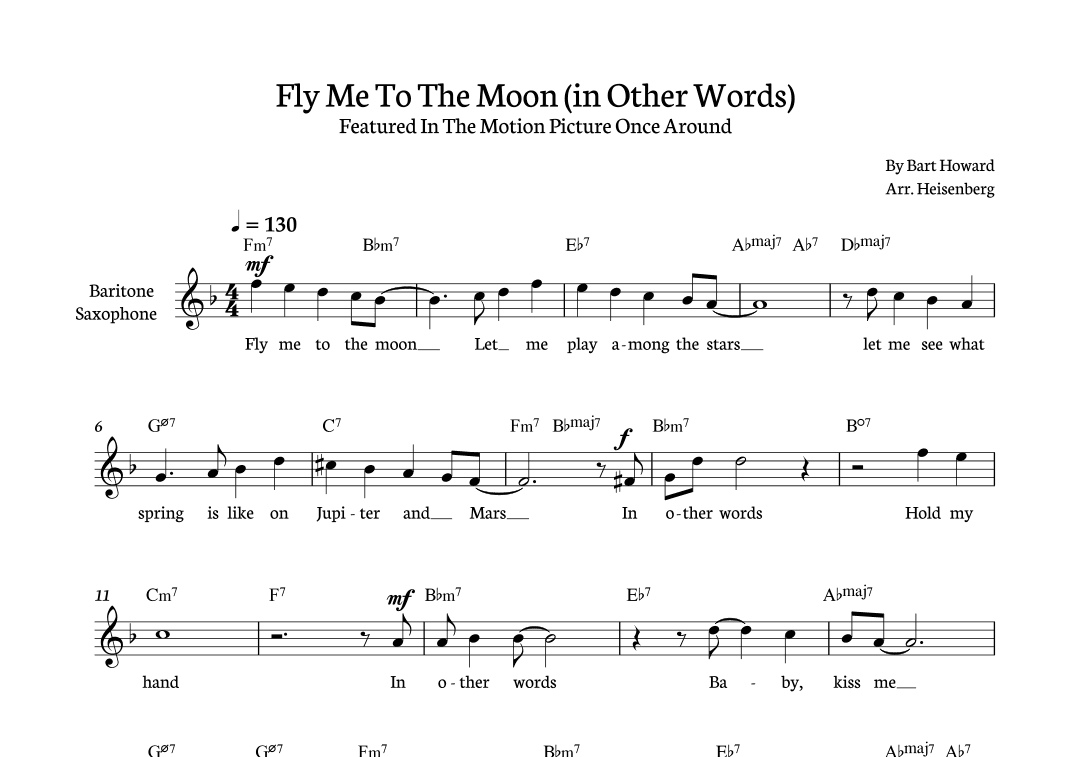 Fly Me To The Moon (in Other Words) (arr. Heisenberg)
