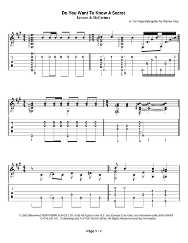 Do You Want To Know A Secret? (arr. Steven Michael King)