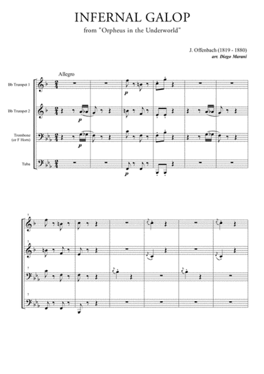 Infernal Galop (Can Can) for Brass Quartet (arr. Diego Marani)