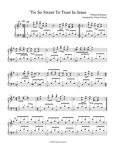 Tis So Sweet To Trust In Jesus (arr. Glenn Calcote)