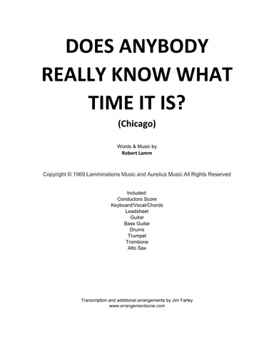 Does Anybody Really Know What Time It Is? (arr. Jim Farley)