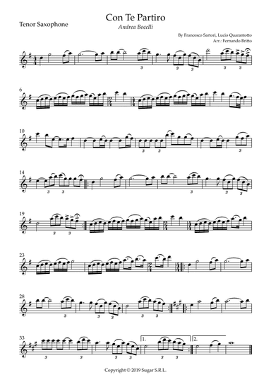 Con Te Partiro (time To Say Goodbye) (arr. Fernando Britto)
