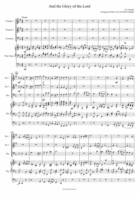 And The Glory of the Lord - 2tpt, tb, organ (arr. Phyllis Hopper)