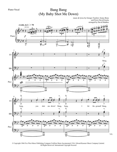 Bang Bang (my Baby Shot Me Down) (arr. David Maddux)
