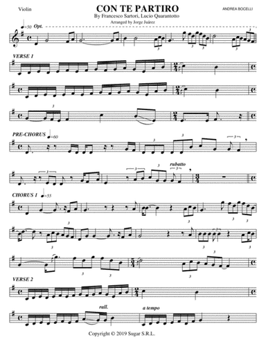Con Te Partiro (time To Say Goodbye) (arr. Jorge Juárez)