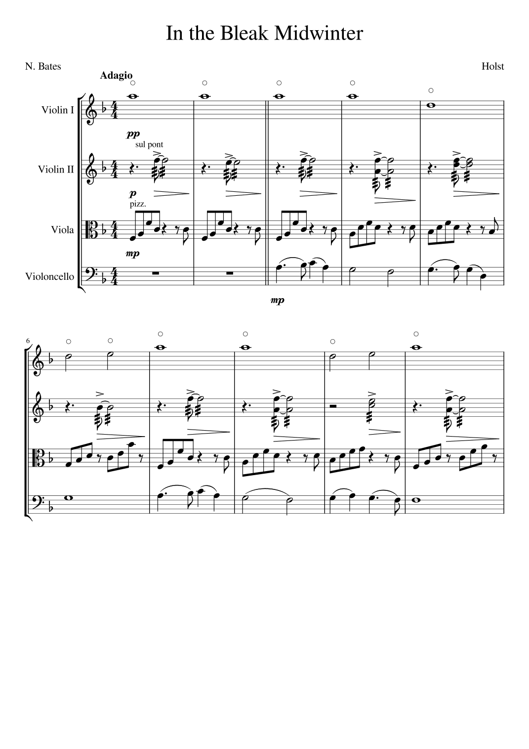In The Bleak Midwinter (arr. N Bates)