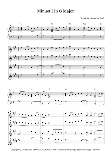 Minuet I In G Major (arr. Fernanda Moura)