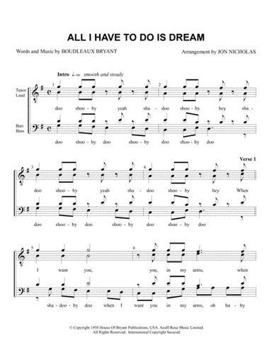 All I Have To Do Is Dream (arr. Jon Nicholas)