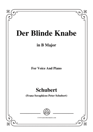 Schubert-Der Blinde Knabe,Op.101,in B Major,for Voice&Piano (arr. MSM)