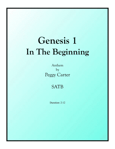 Genesis 1: In The Beginning SATB