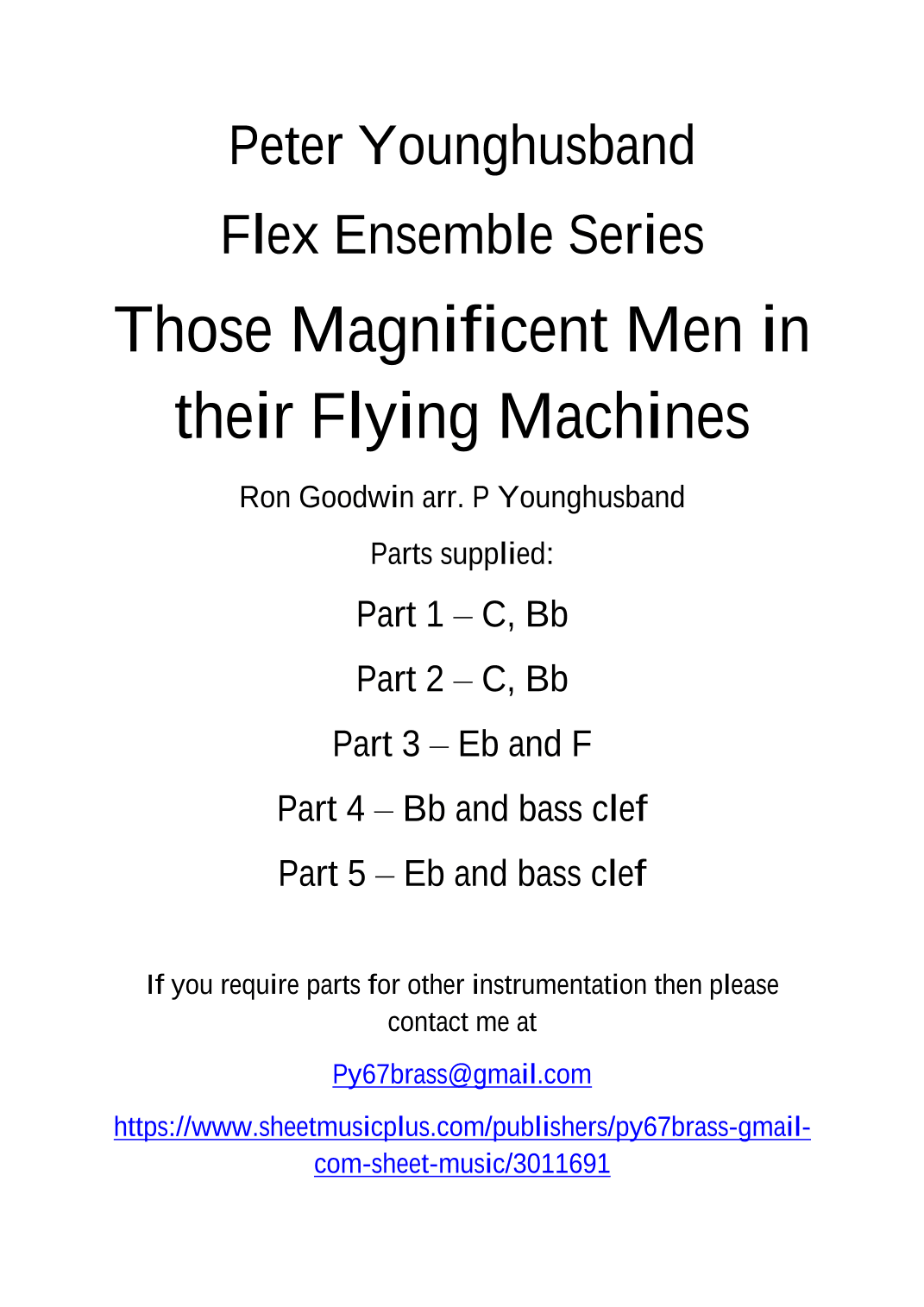 Those Magnificent Men In Their Flying Machines (arr. Peter Younghusband)