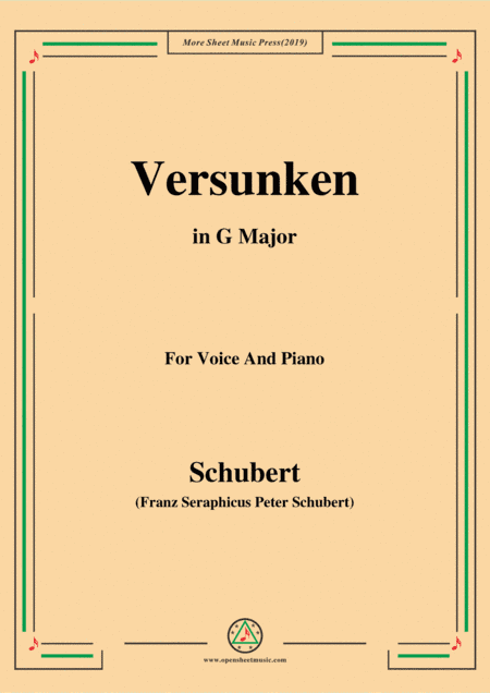 Schubert-Versunken,in G Major,for Voice&Piano (arr. MSM)
