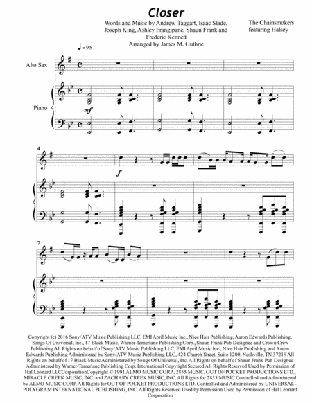 Closer (arr. James M. Guthrie, ASCAP)