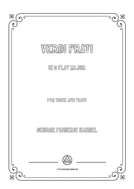 Handel-Verdi prati in G flat Major,for Voice and Piano (arr. MSM)