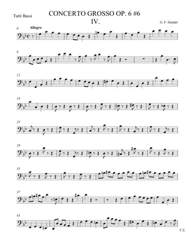 Concerto Grosso Op. 6 #6 Movement IV (arr. theupperstaff.com)