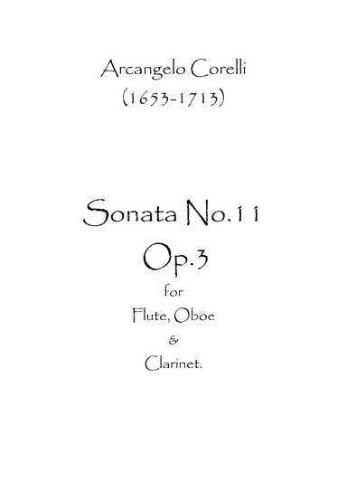 Sonata No.11 Op.3 (arr. Spence Bundy)