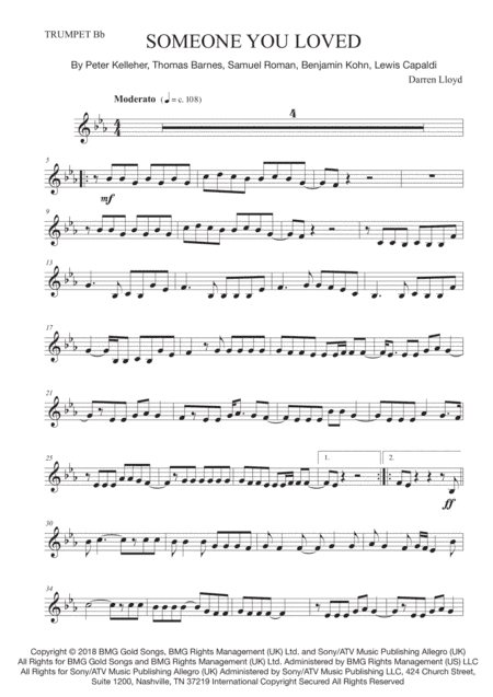 Someone You Loved (arr. Darren Lloyd)
