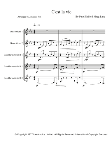 C'est La Vie (arr. Johan de Wit)