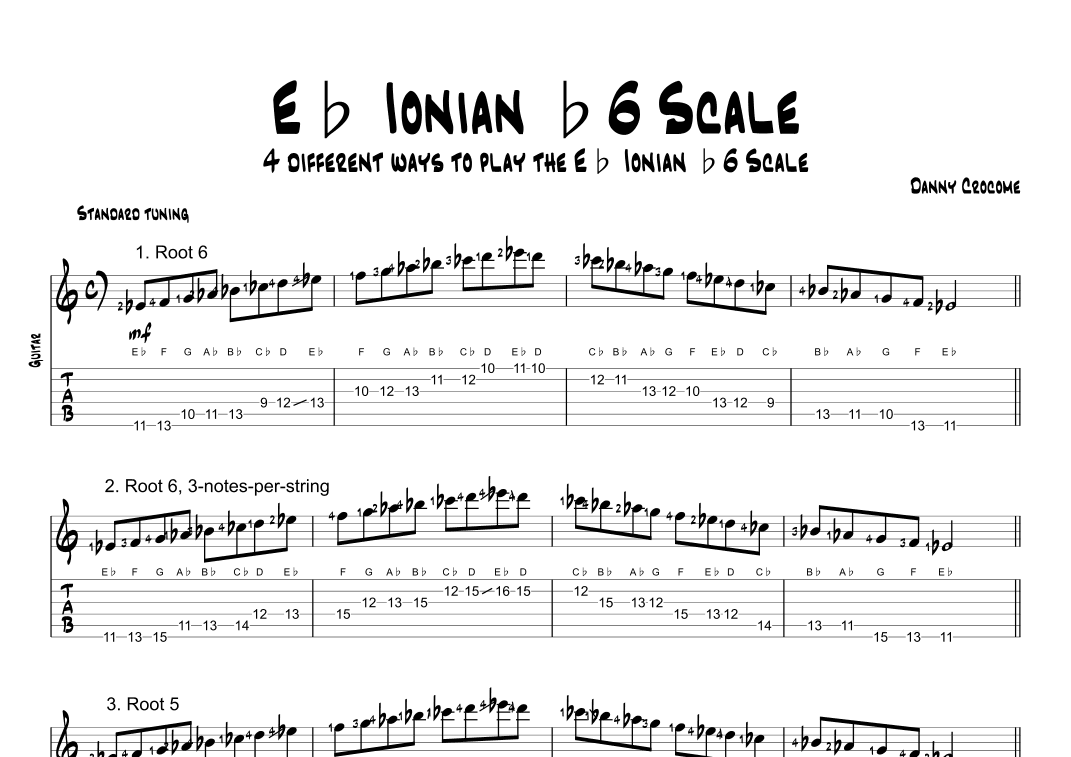Eb Ionian b6 Scale (4 Ways to Play)