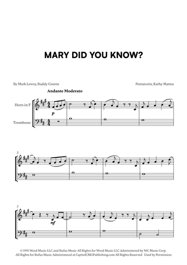 Mary, Did You Know? (arr. Cadenza Editions)