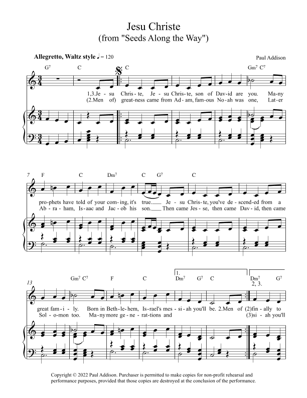 Jesu Christe (from "Seeds Along the Way")