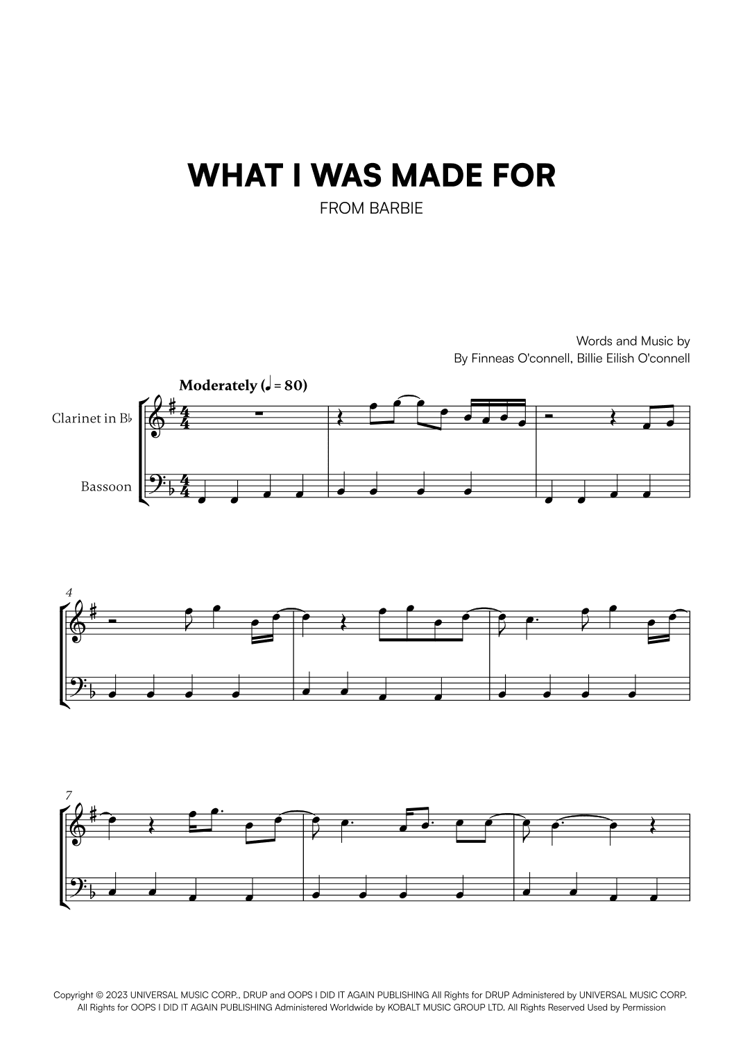 What Was I Made For? (arr. Cadenza Editions)