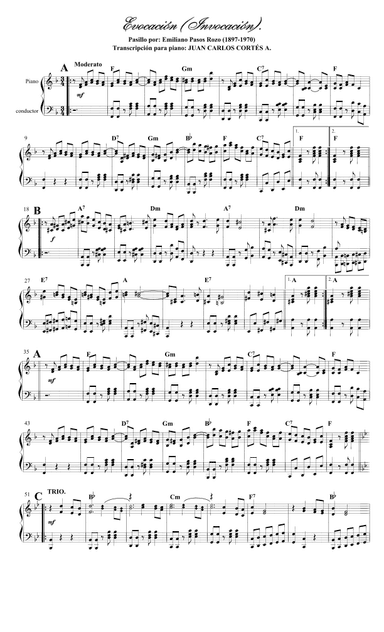 Evocación (Original: Invocación) (arr. Juan Carlos Cortés Aguirre)