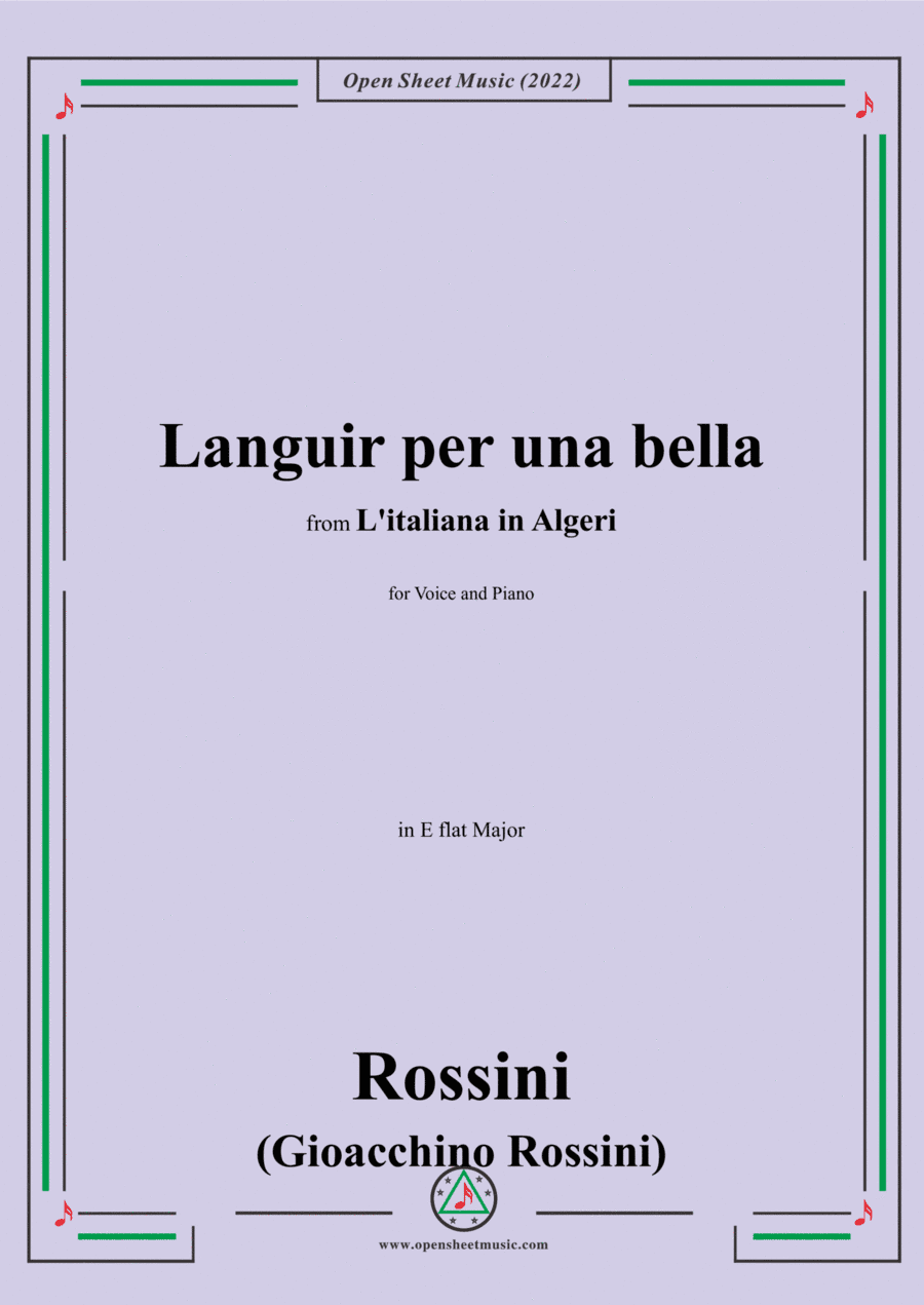 Rossini-Languir per una bella,in E flat Major,from L'italiana in Algeri,for Voice and Piano (arr. Open Cloud)