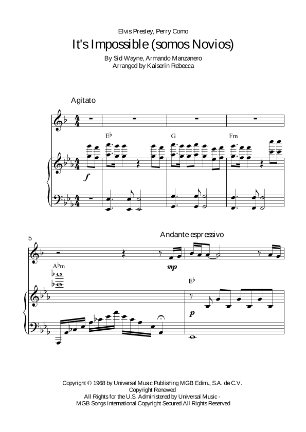 It's Impossible (somos Novios) (arr. Kaiserin Rebecca)