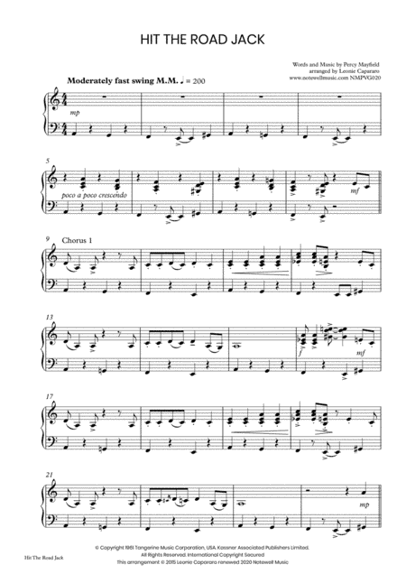 Hit The Road Jack (arr. Leonie Capararo)