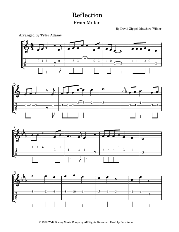 Reflection (arr. Tyler Adams)