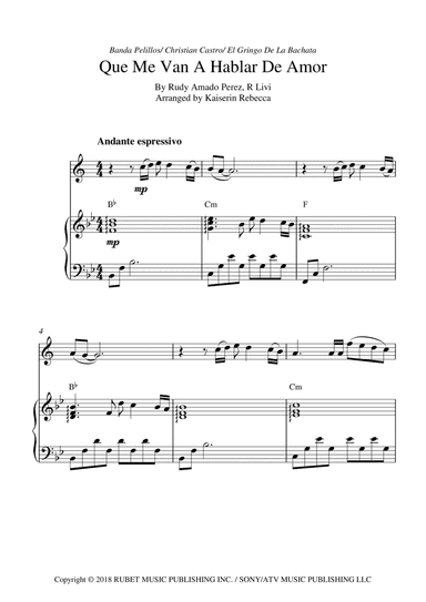 Que Me Van A Hablar De Amor (arr. Kaiserin Rebecca)