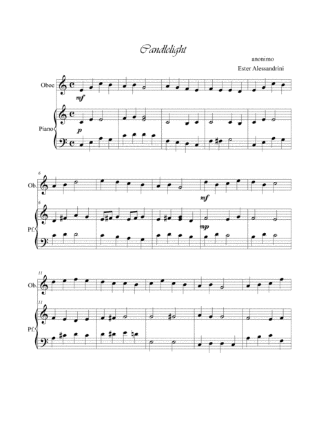 Candlelight. Oboe e piano (arr. Ester Alessandrini)