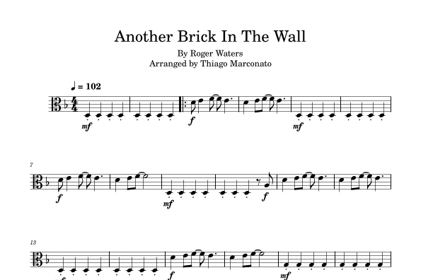 Another Brick In The Wall (arr. Thiago Marconato)