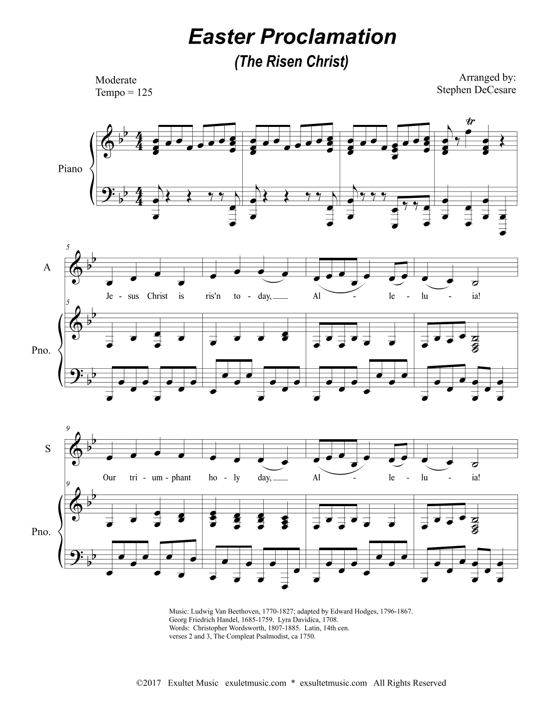 Easter Proclamation (The Risen Christ) (Duet for Soprano and Alto solo)