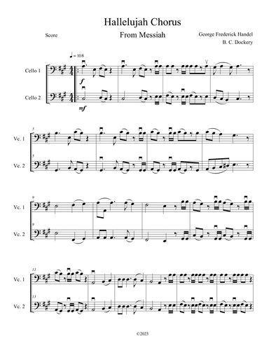 Hallelujah Chorus from Messiah (Cello Duet) (arr. B. C. Dockery)